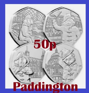 Pièce de monnaie britannique 50p 2018 2019 Paddington Bear Palace Station cathédrale Saint-Paul QEII - Photo 1/11