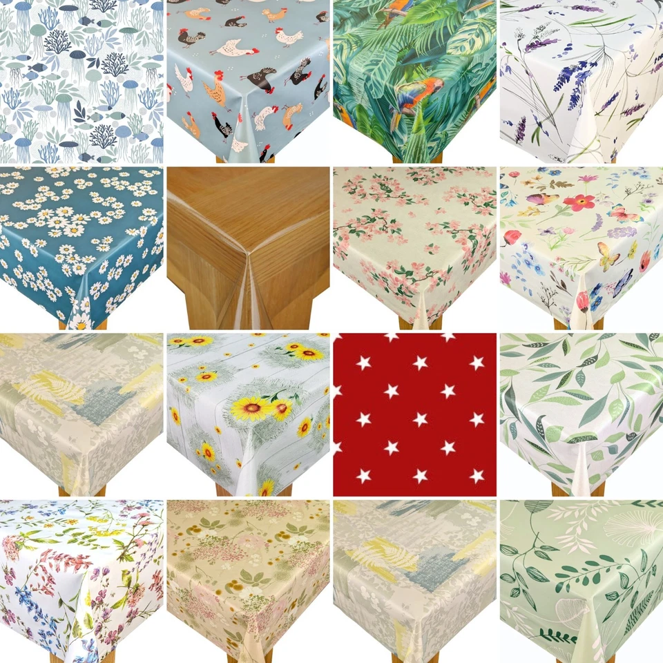 Wipe Clean Tablecloth PVC Vinyl Cover Wipeable Waterproof Table Cloth Protector - Image 1 of 1