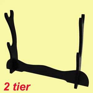 Sword Stand 2 Tier for Samurai Katana Double Display Table Stand Rack Holder - Picture 1 of 4