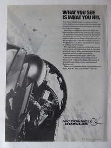10/1984 PUB MCDONNELL DOUGLAS HELMET MOUNTED SIGHT SIGHTING SYSTEM ORIGINAL AD - Picture 1 of 1