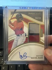 2022 Leaf Trinity Miguel Below Duel Prospect Jersey Patch Auto #58/99 RC Red Sox