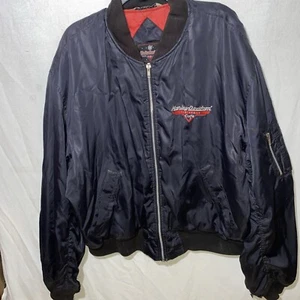 Trashed Y2K Harley Davidson, Las Vegas Café Chaqueta Grande Chaqueta Bomber De Colección - Imagen 1 de 9