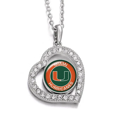 Spec Miami Hurricanes Womens Sterling Silver Link Chain Necklace And Pendant D19 Cover