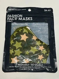 Fashion Face Masks Adult Sized 2-Pack NIP - Picture 1 of 2