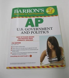 Barron's AP U. S. Government and Politics, 7th Edition by Curt Lader 2012 EUC - Picture 1 of 3