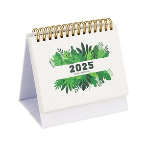 Small Desk Calendar 2024-2025 Standing Flip Design with Plants Themed Scheduler - Picture 1 of 8
