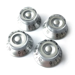 Perillas de control de velocidad Top Hat - tono de volumen Gibson y Epiphone Les Paul - plateadas - Imagen 1 de 8