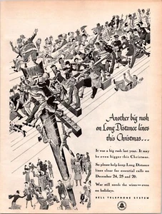 VINTAGE 1944 BELL TELEPHONE SYSTEMS WWII ERA PRINT AD - Picture 1 of 1
