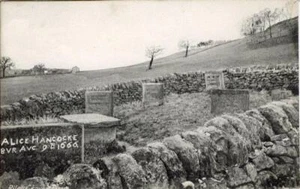 PRINTED POSTCARD OF THE RILEY GRAVES, EYAM, (NEAR CALVER), DERBYSHIRE - Picture 1 of 2