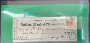 Phoenixville Pennsylvania National Bank of Phoenixville 1871 Scheck - Bild 1 von 1