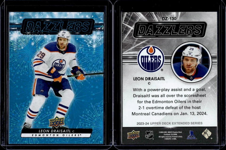 2023-24 Upper Deck Extended Series Blue Dazzlers #DZ-130 Leon Draisaitl - Image 1 of 1