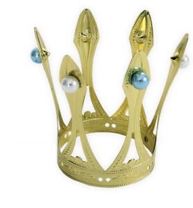 Perlen blau Prinzessinnenkrone Kostüm Krönchen Märchen 1261954C13 Krone gold m
