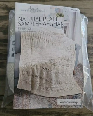 Annie's Knit Striped Afghan • Natural Pearl Sampler • KAS411L • Finishing  - Image 1 of 2