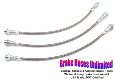 STAINLESS BRAKE HOSE SET AMC Javelin 1969 1970 - Front Disc - Image 1 of 2