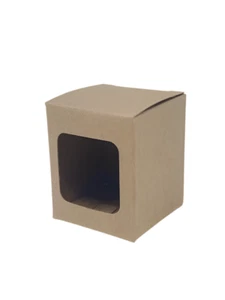 9CL CANDLE BOX with window - KRAFT (Pack of 10) - Picture 1 of 2