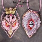 necklace talisman amulet protective evil eye pendant wicca pagan dragon crown ox