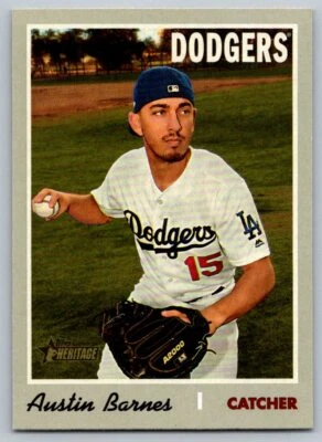 2019 Topps Heritage Base #597 - Austin Barnes - Los Angeles Dodgers - Image 1 of 2