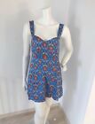 New Free People Boho Floral Sexy Satin Casual Holiday Summer Beach Dress Size M
