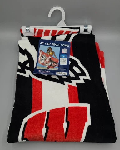 NEW Wisconsin Badgers 30x60 Beach Towel Wincraft NCAA college cotton bath dorm Cover