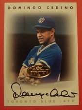 1996 Leaf Signature Domingo Cedeno Gold Autograph Toronto Blue Jays
