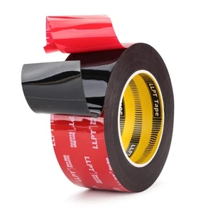 Double Sided Tape Mounting Tape 2" x 18 Ft Heavy Duty Waterproof Black Foam T... - Picture 1 of 7