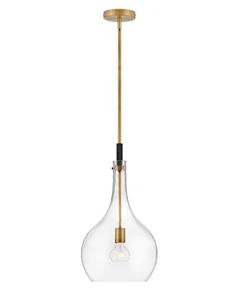 Hinkley Lighting 4457 Ziggy 1 Light 12"W Pendant - Heritage Brass / Clear - Picture 1 of 7
