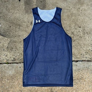 Under Armour Triple Double Reversible Jersey Tank Top Men S M Navy White Mesh - Bild 1 von 12