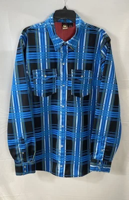 Camisa de manga larga de franela a cuadros azul Volcom para hombre talla L Foto 1 de 4