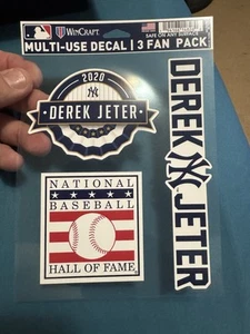 Derek Jeter New York Yankees 2021 MLB Hall Of Fame 3-Pack Fan Decal Set HOTTT - Picture 1 of 1