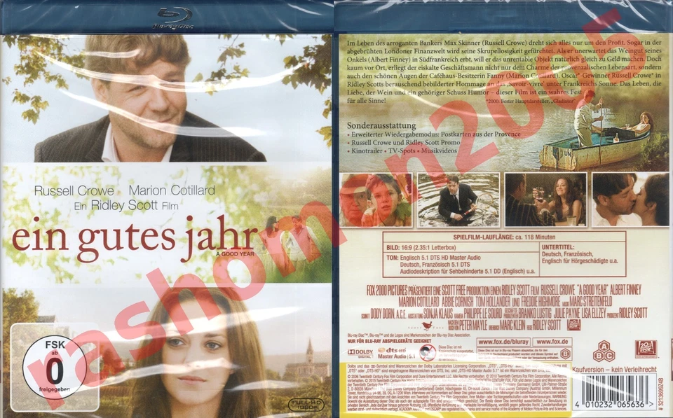 Blu-ray A GOOD YEAR Russell Crowe Marion Cotillard Ridley Scott Region B/2 NEW - Image 1 of 1