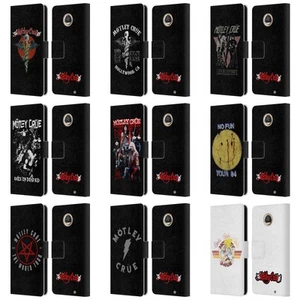 OFFICIAL MOTLEY CRUE TOUR GRAPHICS LEATHER BOOK WALLET CASE FOR MOTOROLA PHONES - Zdjęcie 1 z 15