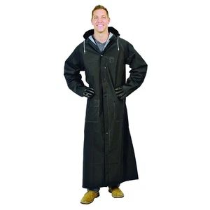 Galeton 12560-L-BK Repel Rainwear 0.35 mm PVC 60" Raincoat Large Tall, Black - Picture 1 of 1