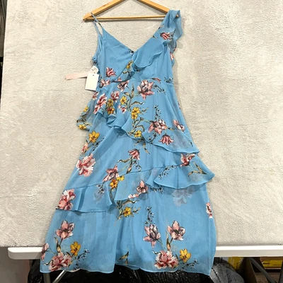 Avec Les Filles Dress 6 Ruffle Floral Midi NWT Flowy Fairy Cottagecore Whimsy - Image 1 of 4