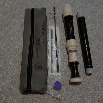 Grabadora Alta Yamaha YRA-38B3 Plástico Negro/Beige Usada con Estuche y Limpi... - Imagen 1 de 4