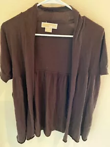 MICHAEL KORS-SIZE MEDIUM BROWN OPEN FRONT COTTON/RAYON LIGHT SWEATER FOR WOMAN - Picture 1 of 2