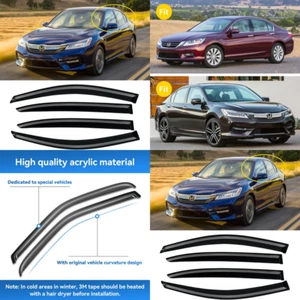 Deflettori Alzacristalli Auto per Honda Accord 2008-2017 Parapioggia Ventola Visiere Paralume - Foto 1 di 9