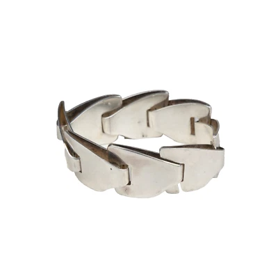 20th C.  Rare Gucci Sterling Silver Interlocking Italian Bracelet Mid 20th c. - Image 1 of 4