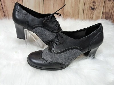 Zapatos para mujer Croft & Barrow Marjorie negros y grises con cordones talla 8,5 Foto 1 de 4