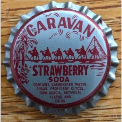 Tapas de botella de refresco fresa caravana vintage - Lote original de 10 camellos y desierto Foto 1 de 2