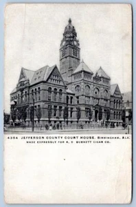 Postal anterior a 1907 de Jefferson County Court House Birmingham Al Burnett Cigar Co - Imagen 1 de 2