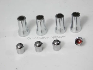 *US SELLER* Set of 4 TPMS Chrome Tire VALVE STEM CAP & SLEEVE Round / Dome Top - Picture 1 of 1