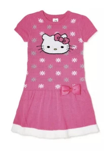 Hello Kitty Girl’s Pink Sweater Dress X-Small (4-5) NWT - Picture 1 of 9