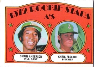 1972 Topps #268 Athletics Rookie Stars Dwain Anderson / Chris Floethe EX - Picture 1 of 2