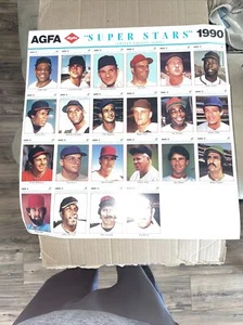 1990 AGFA Edition Baseball Complete Set 1-22 Uncut Sheet Aaron Mays Clemente - Picture 1 of 5
