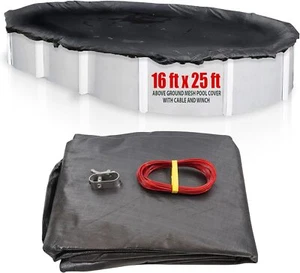 Winter Mesh Pool Cover Above Ground 16X25 Oval Swimming Pool - Picture 1 of 7