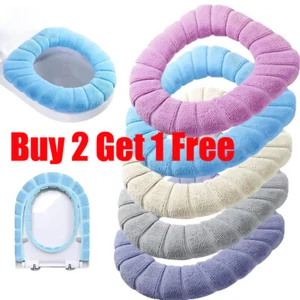 Bathroom Toilet Seat Closestool Pad Washable Warmer Cover Soft Mat Cushion Home - Picture 1 of 17