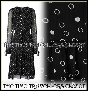 BNWT L.K.Bennett Black White Midi Dr Perl Spot Dress Lined UK 6 34 2 RRP £250 - Picture 1 of 12