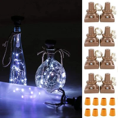 8 Pack Solar Wine Bottle Lights Craft String Lights for Wedding Outdoor Patio - Изображение 1 из 4