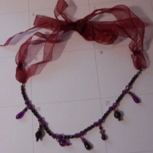 Avon Beaded Choker With Ribbon Tie 2000 - Picture 1 of 5