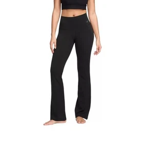 NIKE DRI-FIT  Womens black Stretch Waist Flared Yoga Pants L - Picture 1 of 7